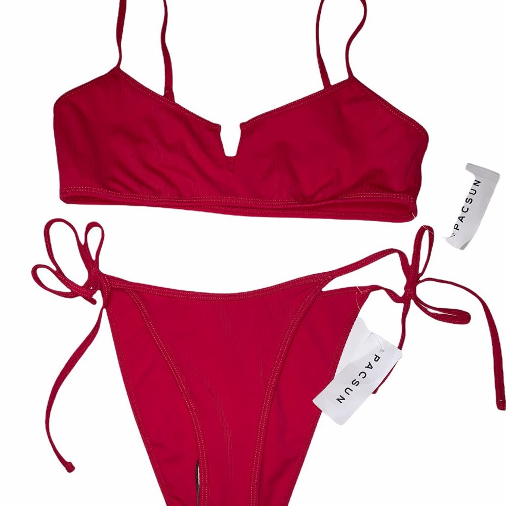 Pacsun Bikini Set NEW W/ TAGS- Hot Pink Ribbed